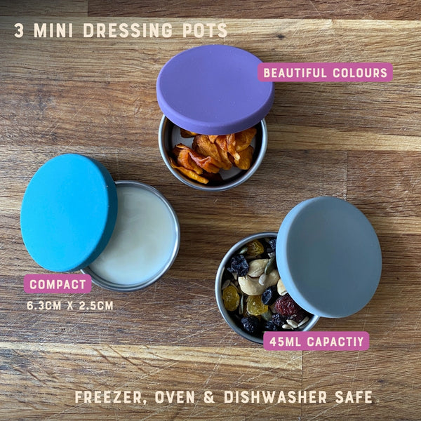 MoonMoon Stainless Steel Dressing & Dips Pots - x3 Pack