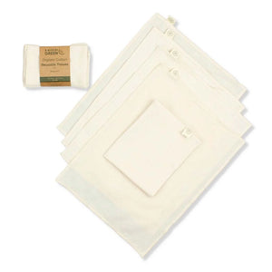 A Slice of Green Organic Cotton Reusable Tissues - x5 Pack
