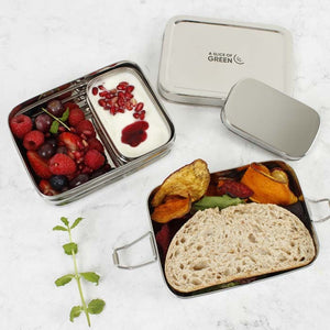 A Slice Of Green Two Tier Lunchbox with Mini Container