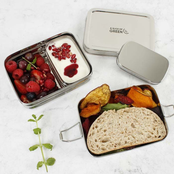 A Slice Of Green Two Tier Lunchbox with Mini Container