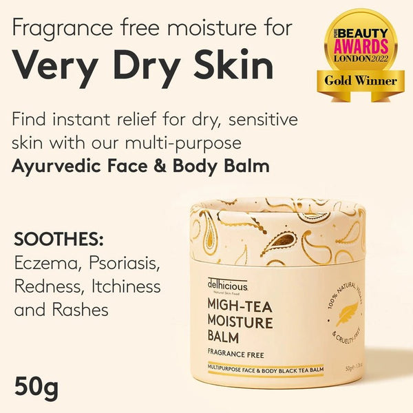 delhicious Migh-Tea Moisture Multipurpose Balm 140g - Fragrance Free - Plastic Freedom