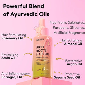 delhicious Rich Roots Hair & Scalp Oil - 50ml - Plastic Freedom