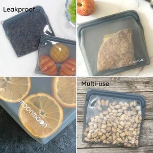 Moonmoon Reusable Silicone Food Bags Large - x2 Pack