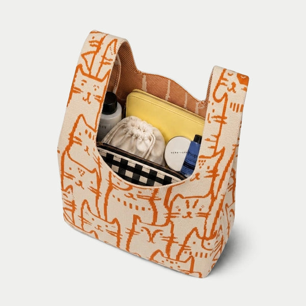 TOKEII Knitted Reusable Bag Medium - Recycled Polyester & Cotton Yarn