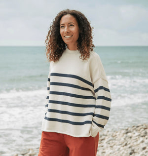 Rapanui Offshore Organic Cotton Oversized Striped Knitted Jumper