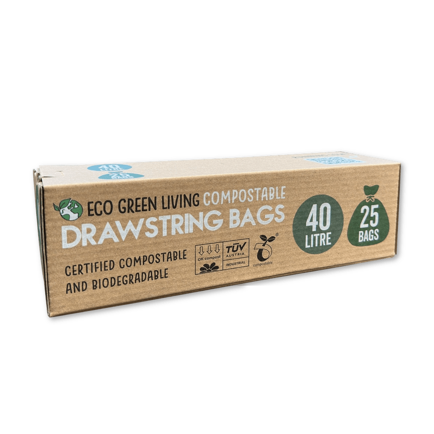 Eco Green Living Compostable Drawstring Bin Bags 40L - x25 - Plastic Freedom