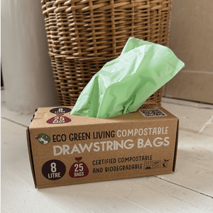 Eco Green Living Compostable Drawstring Bin Bags 40L - x25 - Plastic Freedom