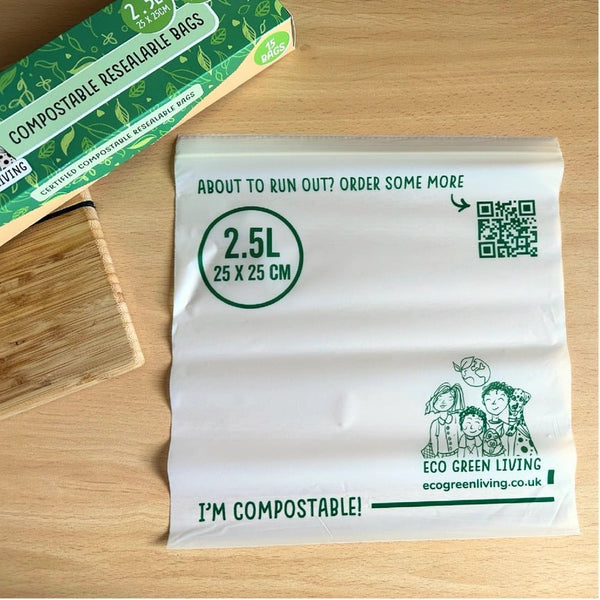 Eco Green Living Home Compostable Resealable Bags - Plastic Freedom