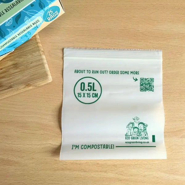 Eco Green Living Home Compostable Resealable Bags - Plastic Freedom