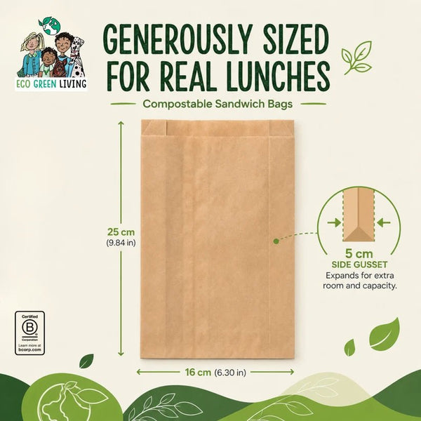 Eco Green Living Sandwich Bags - x50 Bags - Plastic Freedom