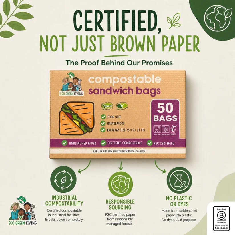Eco Green Living Sandwich Bags - x50 Bags - Plastic Freedom