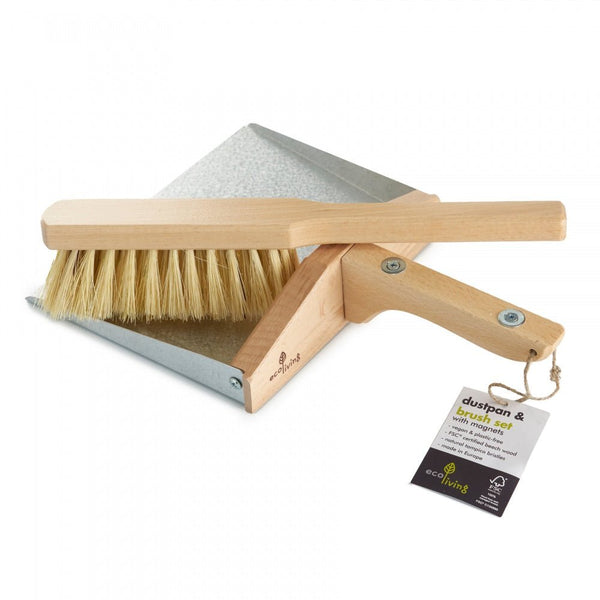 Eco Living Dust Pan & Brush Set With Magnets - Plastic Freedom