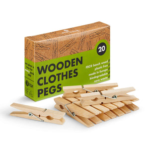 Eco Living Wooden Clothes Pegs - x20 - Plastic Freedom