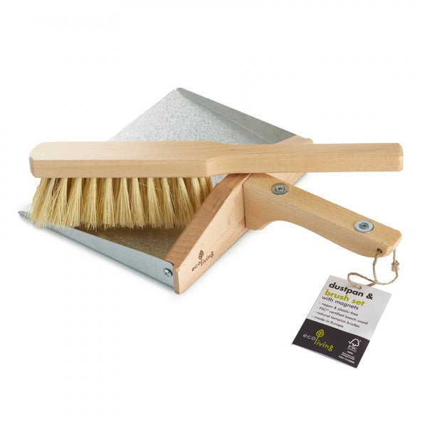 Eco Living Dust Pan & Brush Set With Magnets