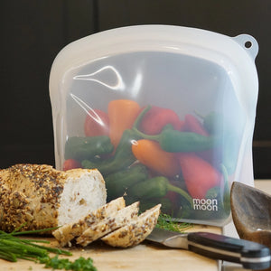 Moonmoon Reusable Silicone Food Storage Bags Medium - x2 Curve Pack