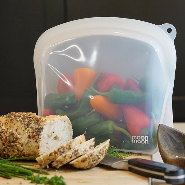 Moonmoon Reusable Silicone Food Storage Bags Medium - x2 Curve Pack