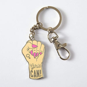 Punky Pins Enamel Keyring - Girls Can