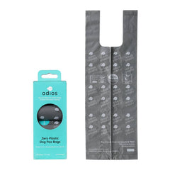 Adios Plastic Compostable Poo Bags With Tie Handle - 8 Rolls - x120 Pack