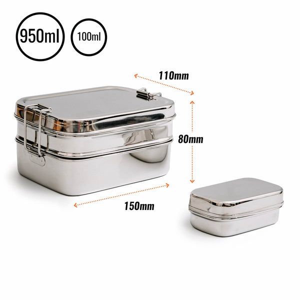 Elephant Box 3-in-1 Stainless Steel Snack Box - Plastic Freedom