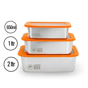 Elephant Box Prepare & Store Containers Orange - Plastic Freedom