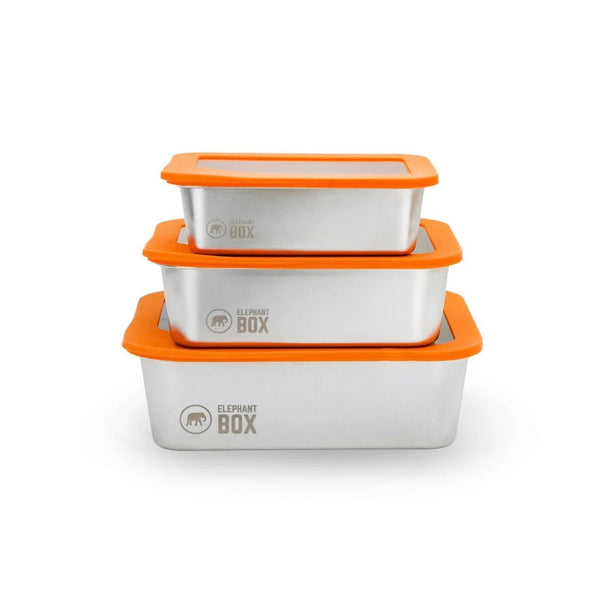 Elephant Box Prepare & Store Containers Orange - Plastic Freedom