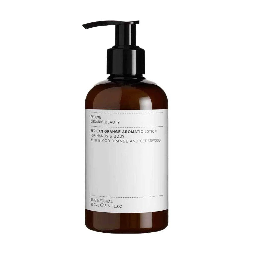 Evolve Beauty African Orange Aromatic Hand & Body Lotion - Recycled Plastic Bottle - Plastic Freedom