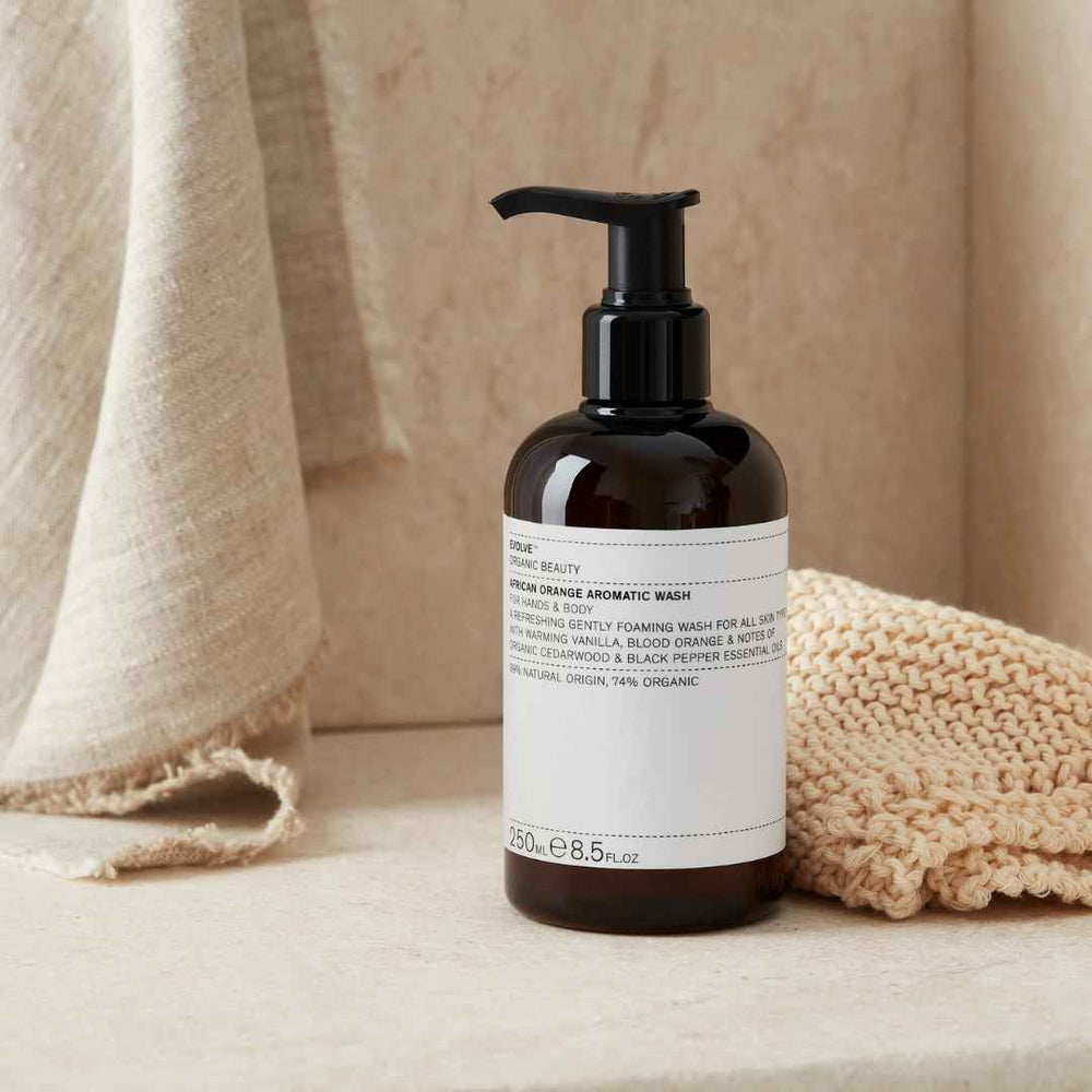 Evolve Beauty African Orange Aromatic Hand & Body Wash - Recycled Plastic Bottle - Plastic Freedom