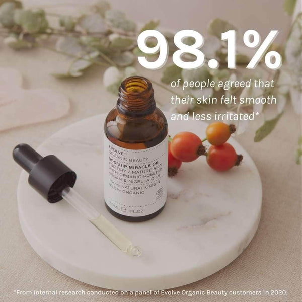Evolve Beauty Rosehip Miracle Facial Oil for Mature and Dry Skin - Plastic Freedom