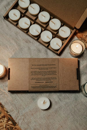 Old Green Olive Wax Tea Light Gift Set
