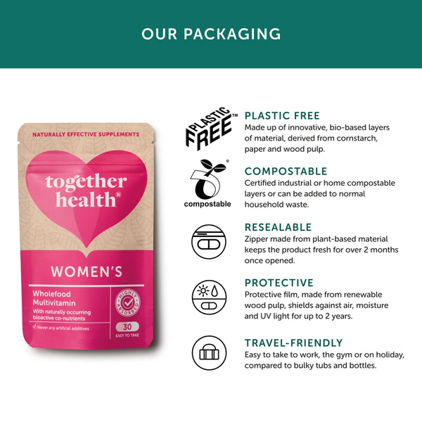 Together Health Women's Multivitamin Vegan & Organic Supplement x30 – Compostable Packet