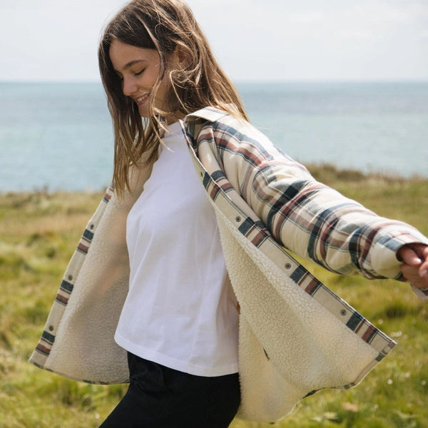 Rapanui Daleside Organic Cotton Sherpa Lined Flannel Jacket