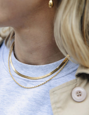 Nordic Muse Gold Double Layer Feature Waterproof Necklace