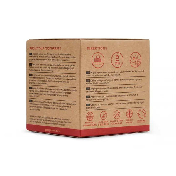 Georganics Kids Fluoride Toothpaste - Strawberry - Plastic Freedom