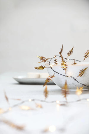 Gold Fern Lead Wire Christmas Lights - 1m - Plastic Freedom