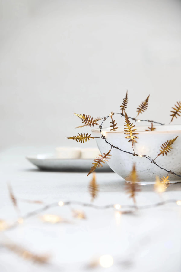 Gold Fern Lead Wire Christmas Lights - 1m - Plastic Freedom