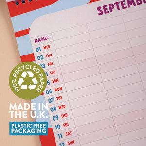 Good Tuesday A3 Family Wall Calendar 2027 - Plastic Freedom