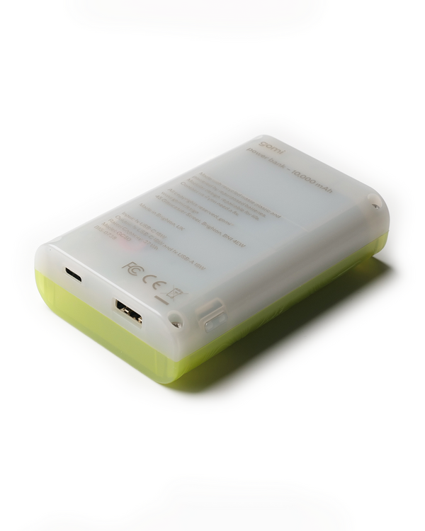 gomi Power Bank - Built from 100% Recycled Materials - Translucent