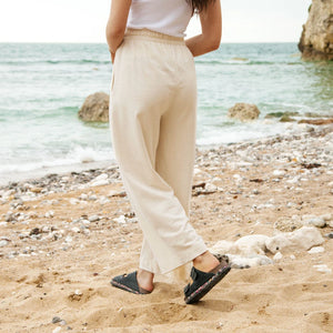 Rapanui Women's Cotton Wide Leg Trousers Oat