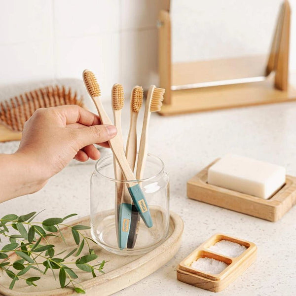 Jungle Culture Bamboo Toothbrush Year Supply - x4 Pack - Plastic Freedom