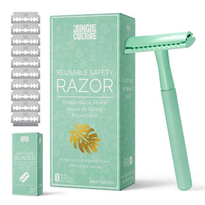 Jungle Culture Reusable Safety Razor + 10 Blades - Plastic Freedom