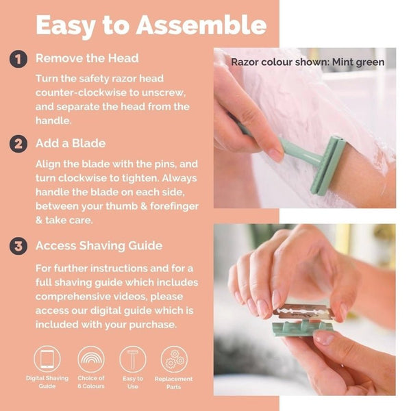 Jungle Culture Reusable Safety Razor + 10 Blades - Plastic Freedom
