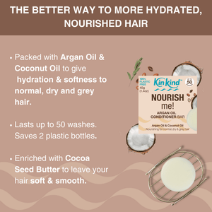 KinKind Nourish Me Conditioner Bar 50g - for Dry & Normal Hair - Plastic Freedom