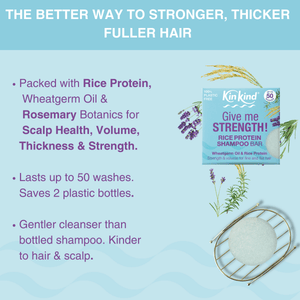 KinKind Rice Water Shampoo Bar 50g - for Thin Hair - Plastic Freedom