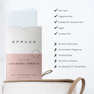 Spruce Laundry Detergent Sheets Bio Fragrance Free - x60 Washes
