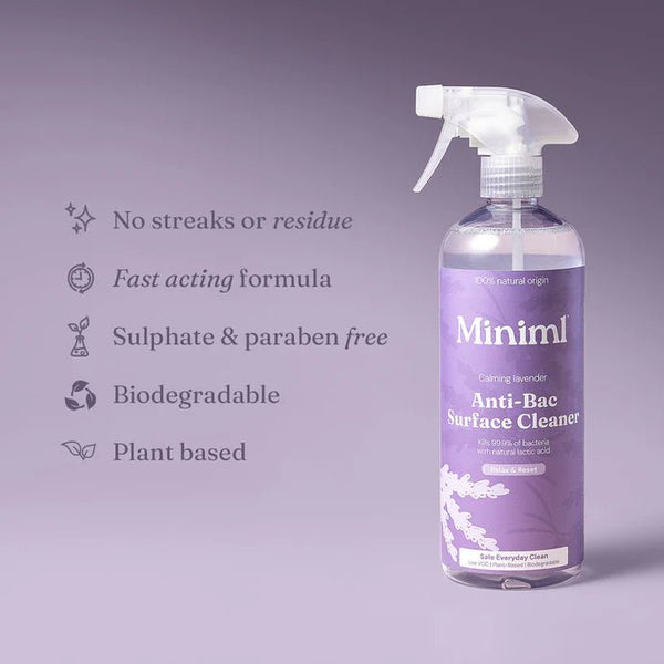 Miniml Anti-Bac Surface Cleaner French Lavender - Home Refill - Plastic Freedom