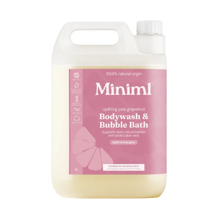 Miniml Bodywash + Bubble Bath Pink Grapefruit + Aloe Vera - Refill at Home - Plastic Freedom