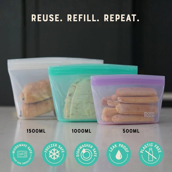 Moonmoon Reusable Silicone Bowl Bag - x3 Pack - Plastic Freedom