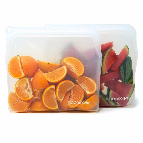 Moonmoon Reusable Silicone Food Bags Large - x2 Pack - Plastic Freedom