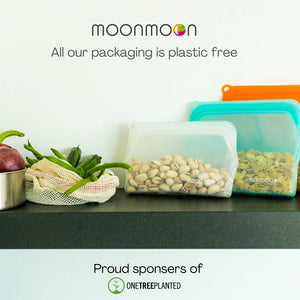 Moonmoon Reusable Silicone Food Bags Medium - x2 Pack - Plastic Freedom