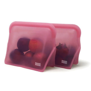 Moonmoon Reusable Silicone Stand Up Food Bags XL - x2 Pack - Plastic Freedom